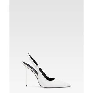 NEW PARIS TEXAS women's lidia patent leather slingback pumps in white